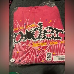 Brand New Pink Sp5der V2 Hoodie Size L